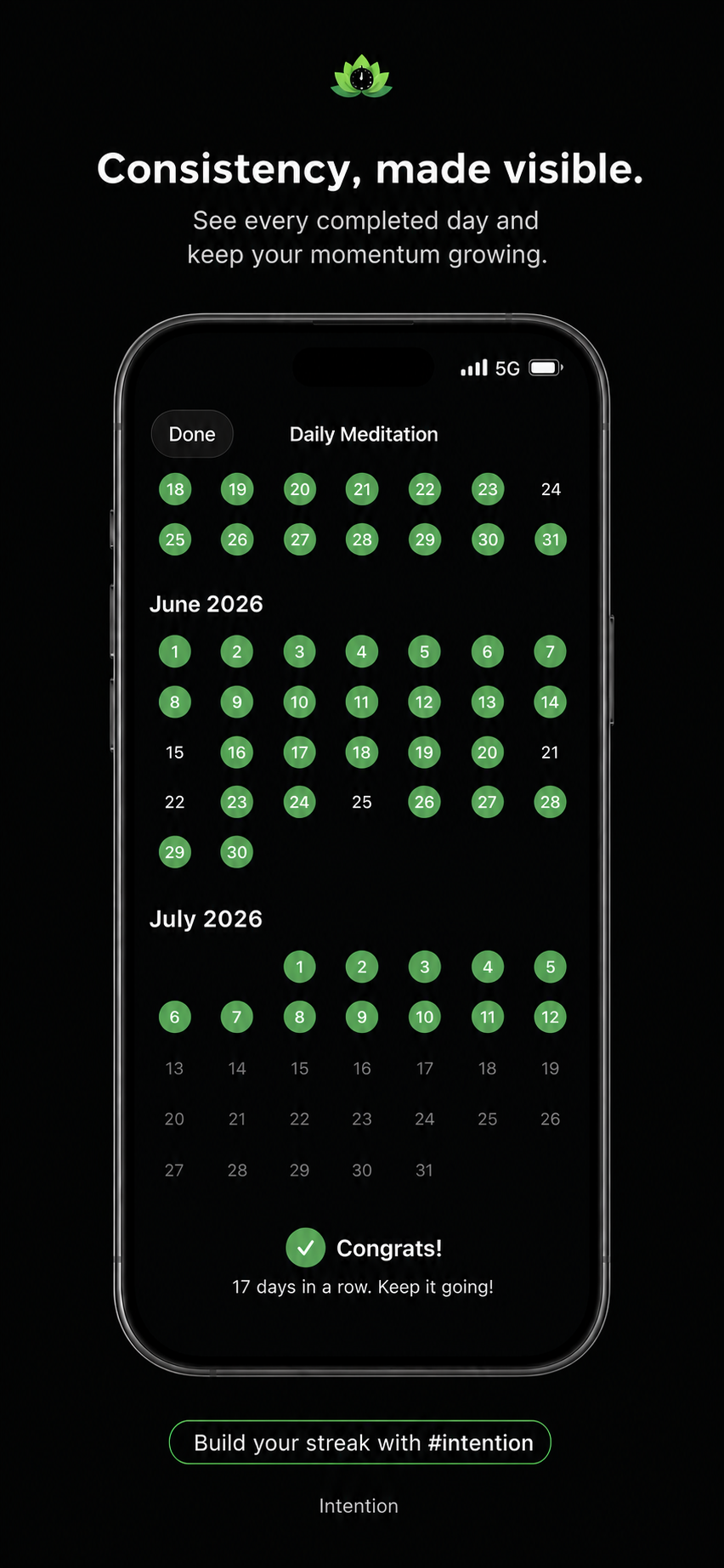 Life Timers Habit Tracker streak calendar artwork