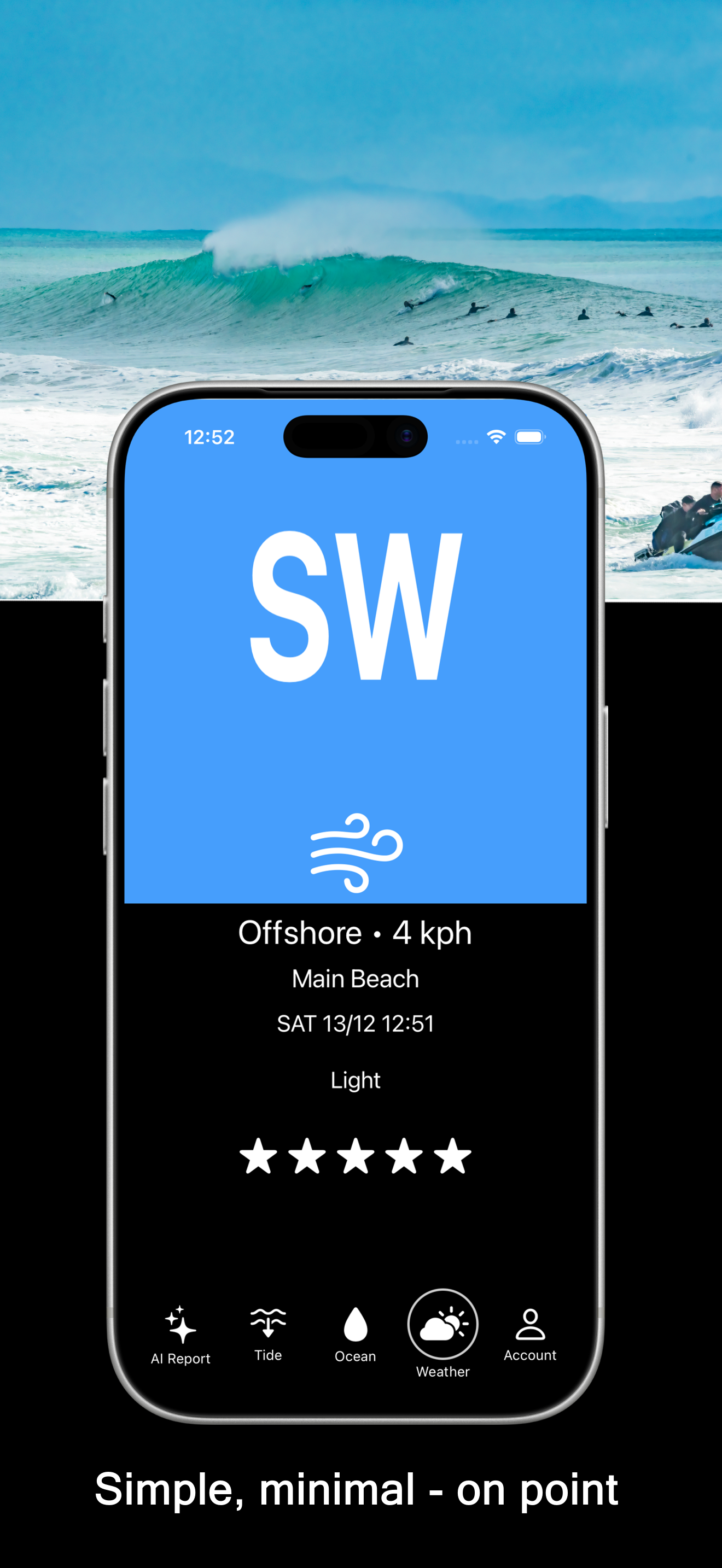 nextSurf ocean and wind forecast screen